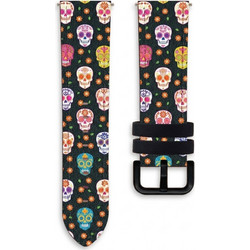 Wishbox λουράκι δερμάτινο για Ticwatch 2 / Ticwatch E |12cm|8,5cm| Μαύρο/πολύχρωμο