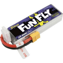 Tattu Funfly Series 1800mAh 11.1V 100C 3S1P Lipo Battery Pack & XT60 Plug