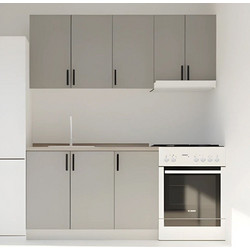 Κουζίνα Modest Σετ 5 Κουτιών Γκρι Άνω Κουτιά 170cm Κάτω 110cm