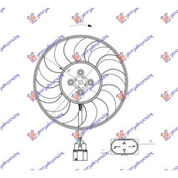 ΒΕΝΤΙΛΑΤΕΡ (ΜΟΤΕΡ+ΦΤΕΡΩΤΗ) 2.5 ΒΕΝΖΙΝΗ (352mm) (400W) (ΔΕΞΙ) (NRF) για AUDI A3 3D/SPORTBACK 2016-2020 (8V1/8VK/8VA/8VF)