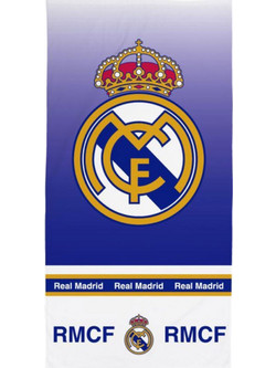 Real Madrid Royal Blue Πετσέτα Μπάνιου & Θαλάσσης Γρήγορου Στεγνώματος 100% Πολυεστέρας 70x140 εκ