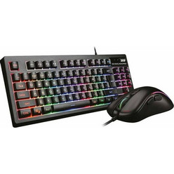 Zeroground Aochi KB-1800GUMS Σετ Gaming Πληκτρολόγιο TenKeyLess RGB Black