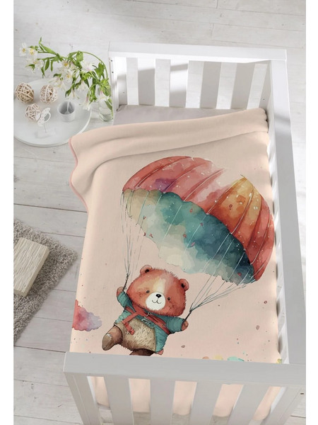 Pielsa Baby Balloon Κουβέρτα Κούνιας Βελουτέ 110x140 Ροζ
