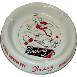 ΣΤΑΧΤΟΔΟΧΕΙΟ SMOKING ROLL WITH IT SKATER (WHITE) 20cm ΜΕΓΑΛΟ METAL ASHTRAY 8414775021931
