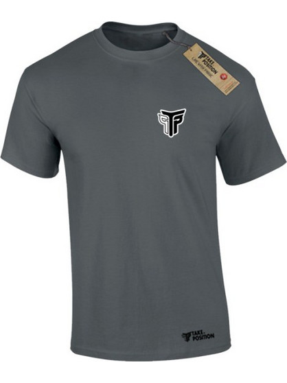 Ανδρικό μπλουζάκι t-shirt βαμβακερό Takeposition Small black logo , Γκρι σκούρο-/ 3XLARGE, 320-0010-01-08-prosf