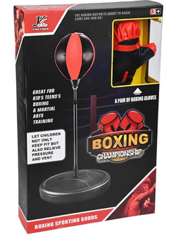 MARTIN TOYS ΣΕΤ ΣΑΚΟΣ ΜΠΟΞ ΜΕ ΒΑΣΗ ΚΑΙ ΓΑΝΤΙΑ 102CM. YC856L