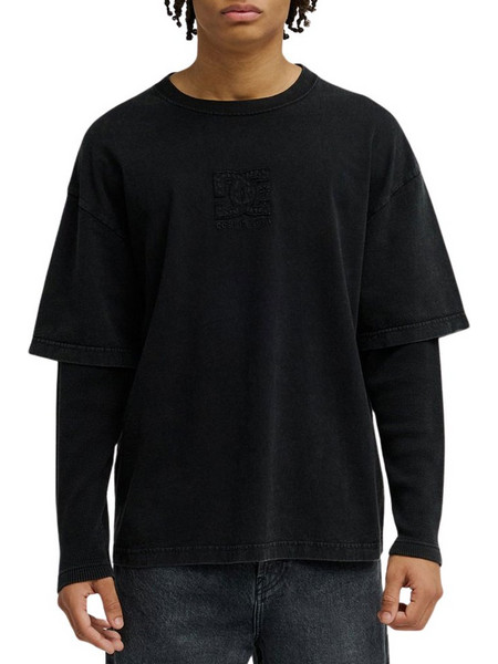 DC TWOFER LS TEE BLACK