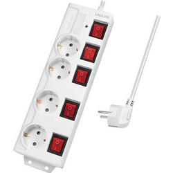 Πολύπριζο Logilink 4-fach,4xCEE 7/3,m. 5switch,white