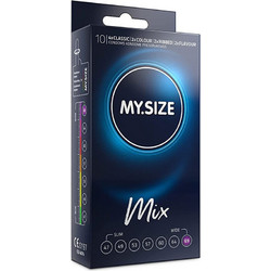 My.Size Mix 69mm Προφυλακτικά Λεπτά με Ραβδώσεις Γεύσεις & Λιπαντικό 10τμχ