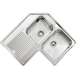 Sanitec 11298 Zenith Επικαθήμενος Νεροχύτης Γωνιακός Inox Σαγρέ Δεξιά Ποδιά 83x83cm