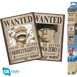 One Piece - Wanted Poster Set: Luffy & Zoro (2 Posters, 52 x 38 cm)