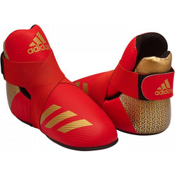 Προστατευτικά Ποδιών Kick adidas WAKO Kickboxing Κόκκινο/Χρυσαφί