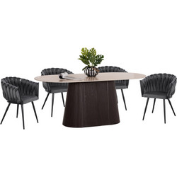 ΣΕΤ ΤΡΑΠΕΖΑΡΙΑΣ 5ΤΜΧ CATER HM12118.01 ΚΕΡΑΜΙΚΟ TOP ΟΒΑΛ-ΓΚΡΙ ΒΕΛΟΥΔΟ