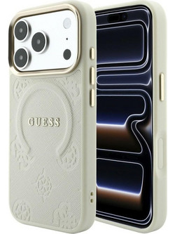 Guess Saffiano Peony Ring Magsafe Θήκη Beige (iPhone 18 Pro / 17 Pro)
