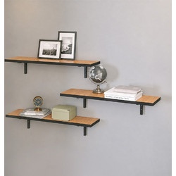 Ραφιέρα τοίχου Versa Megapap 3 τεμαχίων χρώμα pine oak 80x19x17εκ