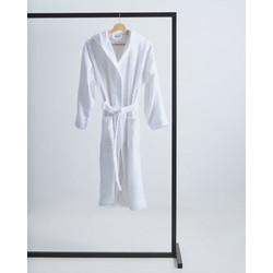 Pennie Unisex Βαμβακερό Πετσετέ Λευκό Μπουρνούζι με Κουκούλα Adore