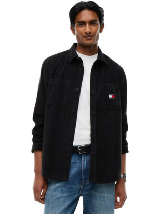 Tommy Hilfiger Ανδρικό Πουκάμισο Κοτλέ Μαύρο DM0DM23705-1