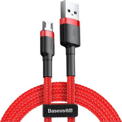 Baseus Cafule Braided USB 2.0 to micro USB Cable Κόκκινο 2m (CAMKLF-C09) (BASCAMKLFC09)