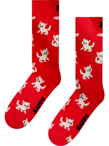 Happy Socks Kitten Γυναικείες Κάλτσες Κόκκινες