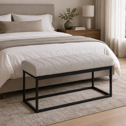 Ταμπουρέ (103x40x47) Spitishop Chimay L.Grey/Black