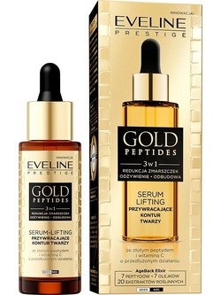 Eveline Cosmetics Gold Peptides Αντιγηραντικό Serum Προσώπου με Βιταμίνη C Πεπτίδια Ceramides & Νιασιναμίδη 30ml