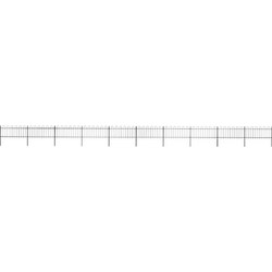 vidaXL Φράχτης Κήπου με Κορυφή από Ατσάλι 1673x80cm Μαύρος