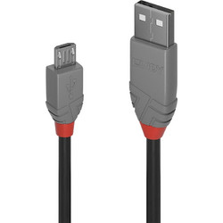 Lindy Regular USB 2.0 to micro USB Cable Γκρι 2m (36733)