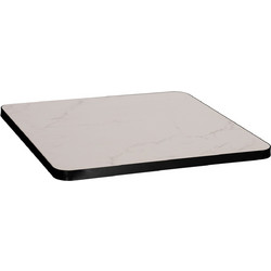 ΕΠΙΦΑΝΕΙΑ ΤΡΑΠΕΖΙΟΥ SINTERED STONE HM6655.02 WHITE MARBLE-ΠΛΑΙΣΙΟ ALU ΜΑΥΡΟ 80x80εκ