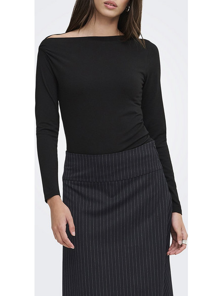 ONLY ONLSIA L/S ASSYMETRIC TOP JRS 15383991-BLACK Black