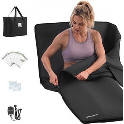 VEVOR Infrared Sauna Blanket 71 x 32 in, Portable Oxford Fabric Sauna Bag, Even Heating for Home Detox & Relaxation, Temp Control & Timer, Lightweight Full-Body Heating Wrap with Carry Bag, Black