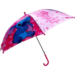 Παιδική Ομπρέλα Μπαστούνι Stitch Ροζ Χρώμα 65cm Disney