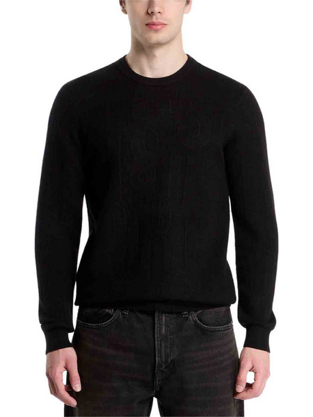 Guess Nestor Cn Allover Logo Ανδρικό Φούτερ Μαύρο M6BR23Z1373
