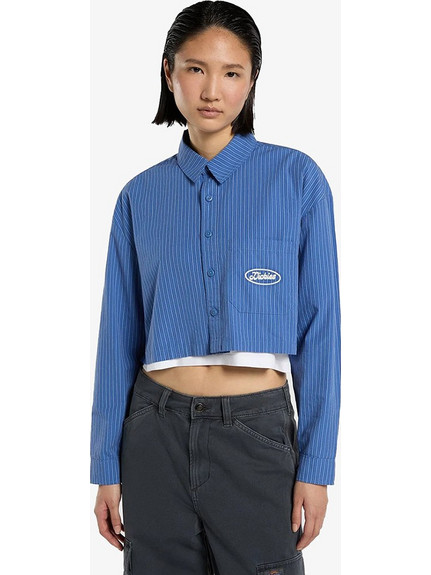 Dickies Shalimar Cropped Γυναικείο Πουκάμισο Βαμβακερό Μπλε DK0A8DEDL85