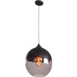 Φωτιστικό Οροφής Powertech HLL-0028, E27, 20x20cm, γυάλινο, μαύρο
