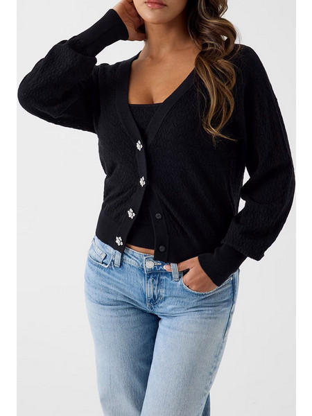 GUESS LS VN NINA CARDI STWR ΜΠΛΟΥΖΑ ΓΥΝΑΙΚΕΙΟ W6YR14Z0955-JBLK Black