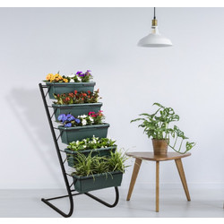 Decorative Garden Pot Rs-001 Dark Green, Black Metal 56x85x130 cm
