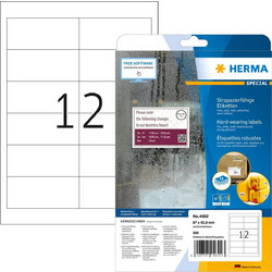 HERMA Durable Labels A4 White 97 x 42.3 mm Foil - 300 pcs