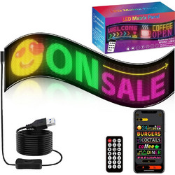 GLOBOSTAR(R) MATRIX GLB-106-0010 Εύκαμπτη Κυλιόμενη Ψηφιακή Επιγραφή 78x20cm P4.5 160x32 Pixel LED 20W AC 220-240V Αδιάβροχο IP65 Πολύχρωμο RGB - Bluetooth Control μέσω iPIXEL APP - Μ78 x Π0.4 x Υ20cm