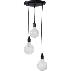 Heronia Lighting KA-01 Pendel 3/L Κρεμαστό Φωτιστικό Οροφής Τρίφωτο Μαύρο 31-0703