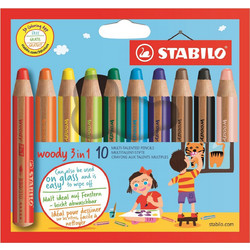 Stabilo Woody 3 in 1 Ξυλομπογιές Σετ 10τμχ