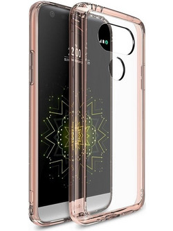 Ringke (Fusion) Διάφανη Θήκη LG G5 με TPU Bumper Rose Gold + Screen Protector (7709)