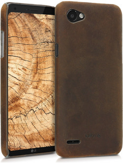 Kalibri Σκληρή Δερμάτινη Θήκη LG Q6/Q6+ - Brown (44936.05)