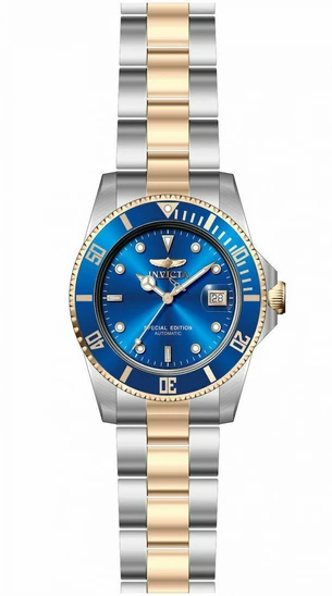 Invicta Pro Diver Ανδρικό Ρολόι Αυτόματο με Ασημί Χρυσό Μεταλλικό