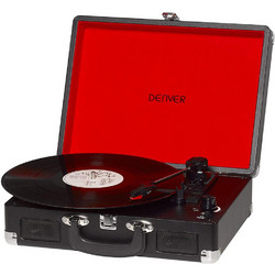 Denver VPL-120 Πικάπ Βαλιτσάκι με Ηχεία & Προενίσχυση USB Black