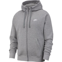 Nike Sportswear Club Ανδρική Ζακέτα Φούτερ με Κουκούλα και Φερμουάρ Γκρι BV2645-063