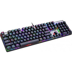 Motospeed Inflictor CK104 Μηχανικό Gaming Πληκτρολόγιο με Outemu Blue Διακόπτες RGB Silver
