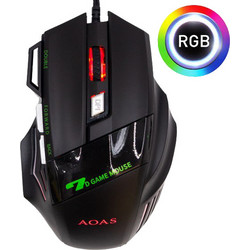Aoas K90 Ενσύρματο Gaming Ποντίκι RGB 3200 DPI Black