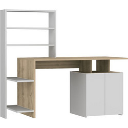 Pakoworld Melis Γραφείο Ξύλινο με Βιβλιοθήκη 146x60x169cm 120-000082