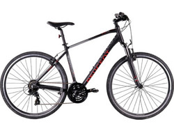 Peugeot T17-FS Ποδήλατο Trekking 28" Αλουμινίου με 24 Ταχύτητες Μαύρο Κόκκινο