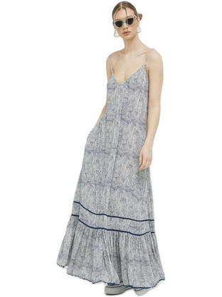 Superdry Maxi Καλοκαιρινό Καθημερινό Φόρεμα Γαλάζιο W8011294A-9HI